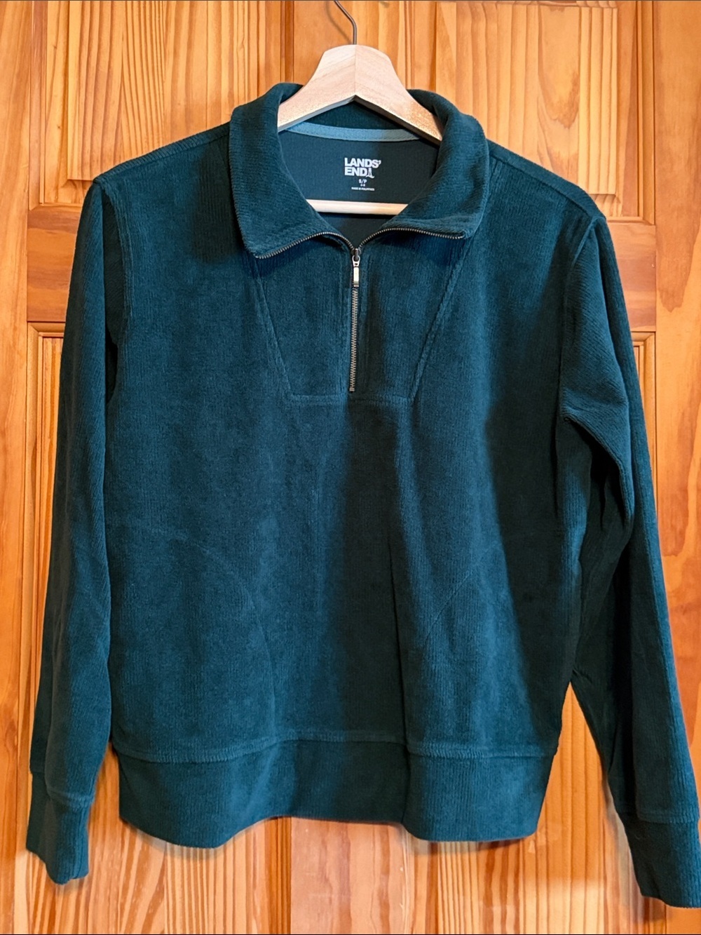 Lands' End Green Quarter‑Zip Fleece Pullover
